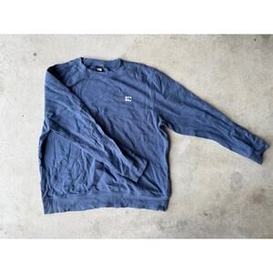 The North Face Brushed Fleece Logo Crewneck Sweatshirt - Faded Blue - XL